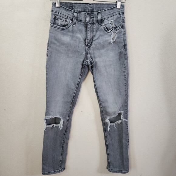 Men's Levi's 511 Slim Fit Jeans Size 29 x 32 Gray Stretch Distressed - Picture 1 of 8